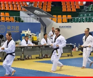 Mestres brasileiros de Taekwondo viajam para a Coreia para cursos, exames de graduação e participação no World Taekwondo Hanmadang 2023.